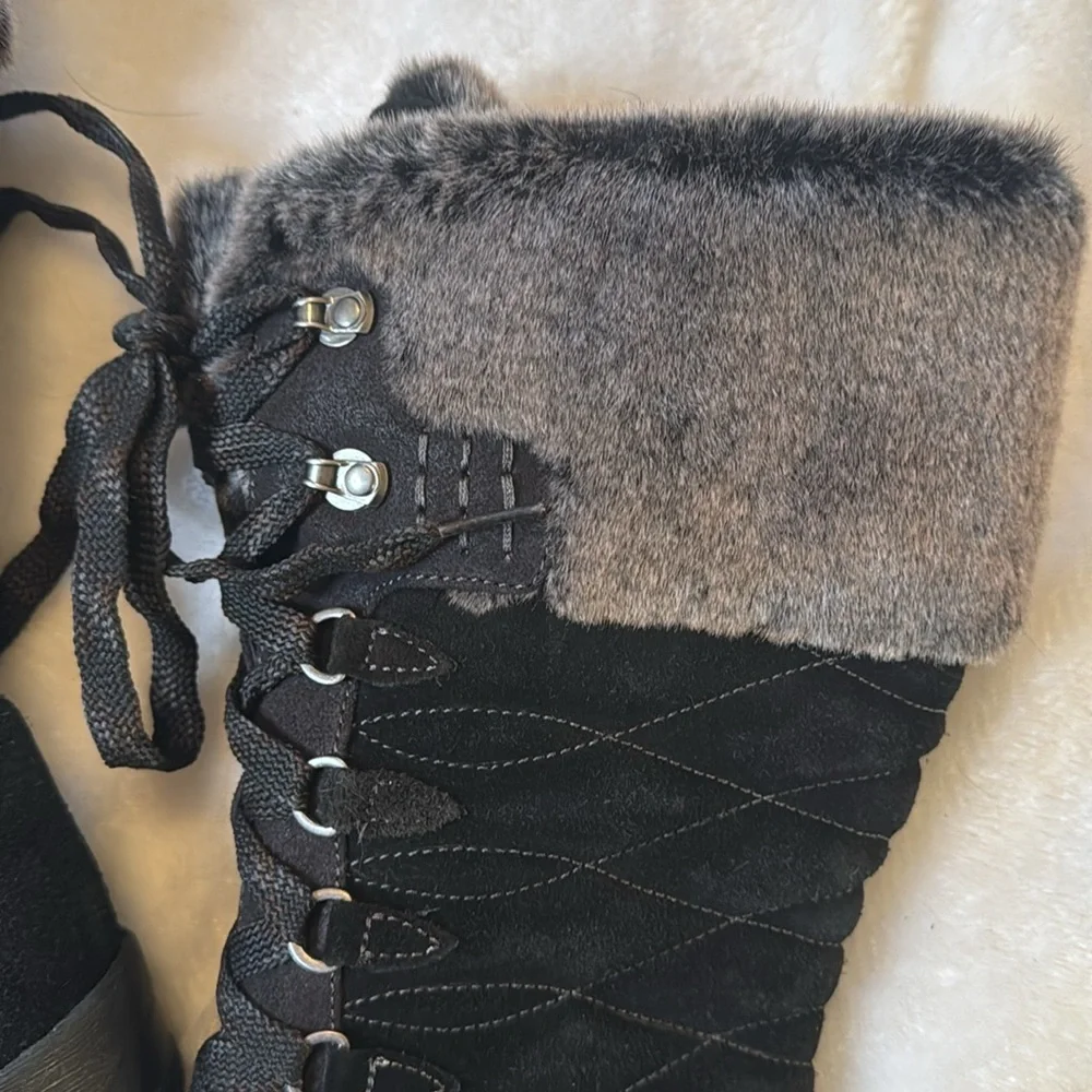 Women's Blondo Sport Black Calf Aqua Protect Zip Up Winter Boots Sz. 9 1/2